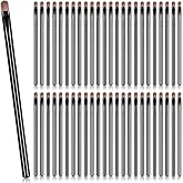 Patelai 48 Pcs Flat Concealer Brushes, Lip Makeup Tool for Blending, Black | Small Portable for Precision Work, Synthetic Bri