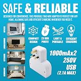 BARGAINSGALORE Surge Protected Double Socket 2 Gang Plug 2 USB Ports Power view 5