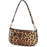 HOXIS Leopard 90s Women Shoulder Bag Glossy Patent Vegan Leather Crossbody Bag Clutch Purse