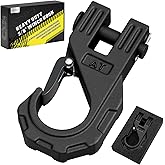 AUTOBOTS 3/8" Winch Hook Heavy Duty, Max 20 Ton (45,000 Lbs), Forged Steel ATV Winch Hook with Safety Latch, Tow Hook for Synthetic Rope Winch Cable ATV UTV Black