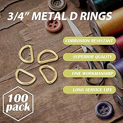 100 Pack 3/4" D Ring Metal Strap Sewing Hardware