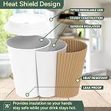 Zuvo 8oz Ripple Disposable Cups with Lids 30 Pack – Leak-Proof, Triple Wall view 8