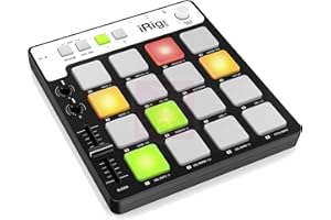 IK Multimedia iRig Pads MIDI groove controller, portable & lightweight MPC-style beat machine with 16 velocity-sensitive back