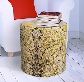 Amazon Com Pscube Fir Log Tree Stump End Table Pouf Cube Stool