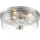 Nuvo 60/7169 Sommerset 3-Light Flush Mount Fixture with Clear Glass - Brushed Nickel Finish