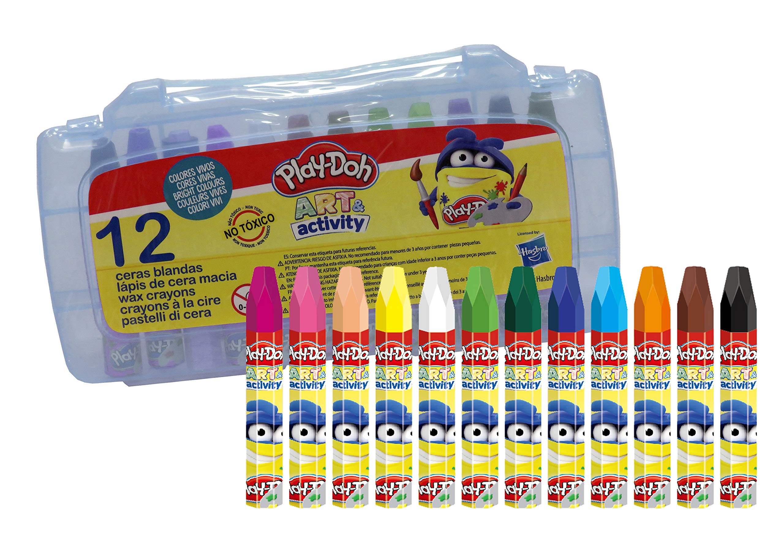 CYP BRANDS-12 Soft Crayons in PVC Play Doh Box (1)