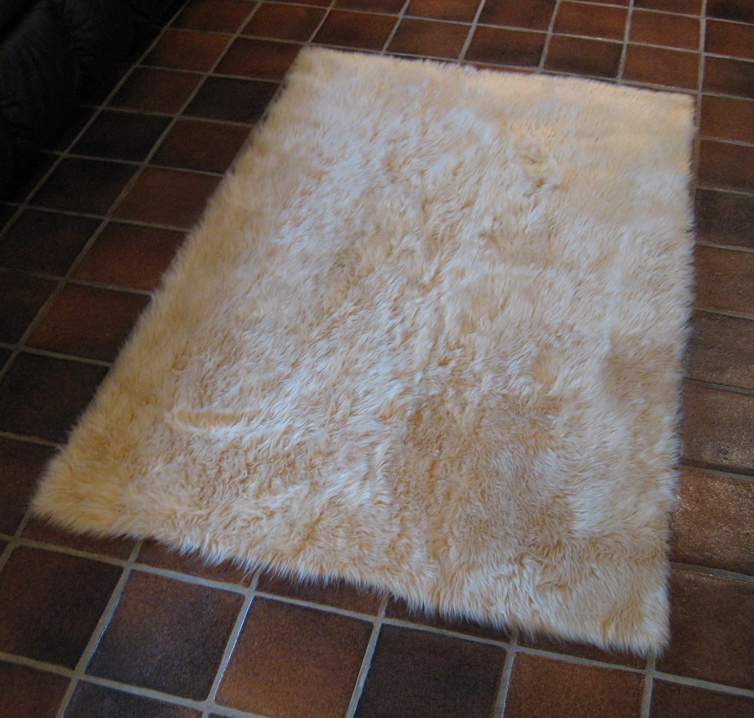 Amazon Flokati Faux Fur Rugs 5 x 7 BEIGE Kitchen & Dining