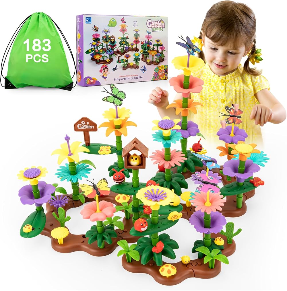 Funsland Flower Garden Building Toys 183 PCS STEM Educational Set