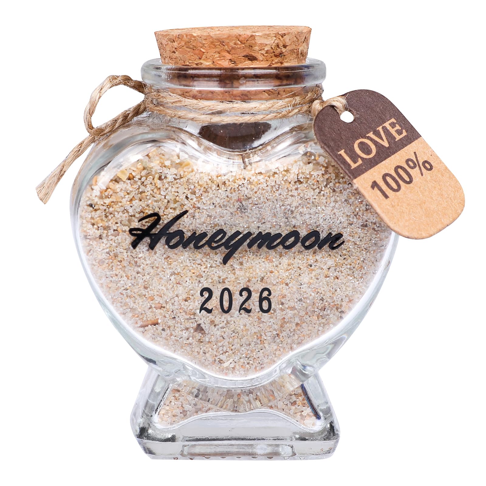 HSXIANG Honeymoon Sand Keepsake Jar 2026 - Bridal Shower, Wedding, Engagement, Honeymoon, Travel Gifts for Bride or Newlywed Couple(with Gift Box) (Honeymoon Bottle)
