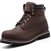 SAFETY LOONG Work Boots for Men Waterproof Soft Toe Non Slip Comfortable Leather Workboots