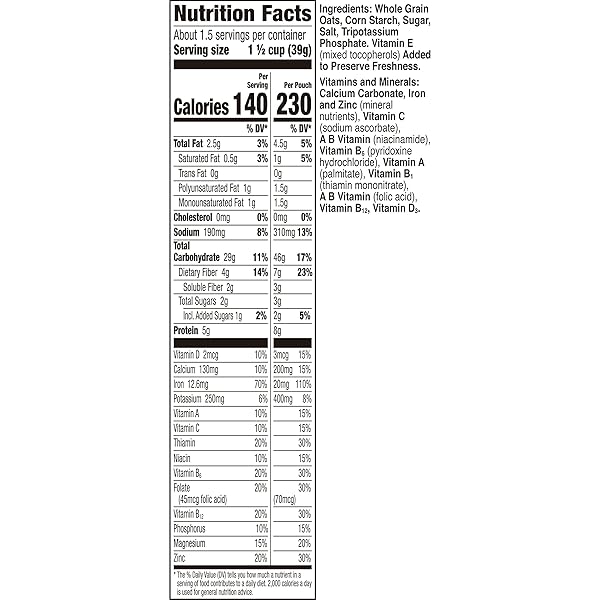 CHEERIOS WHOLE GRAIN OATS GLUTEN-FREE BREAKFAST CEREAL, 2.2 OZ POUCH (PACK OF 5)