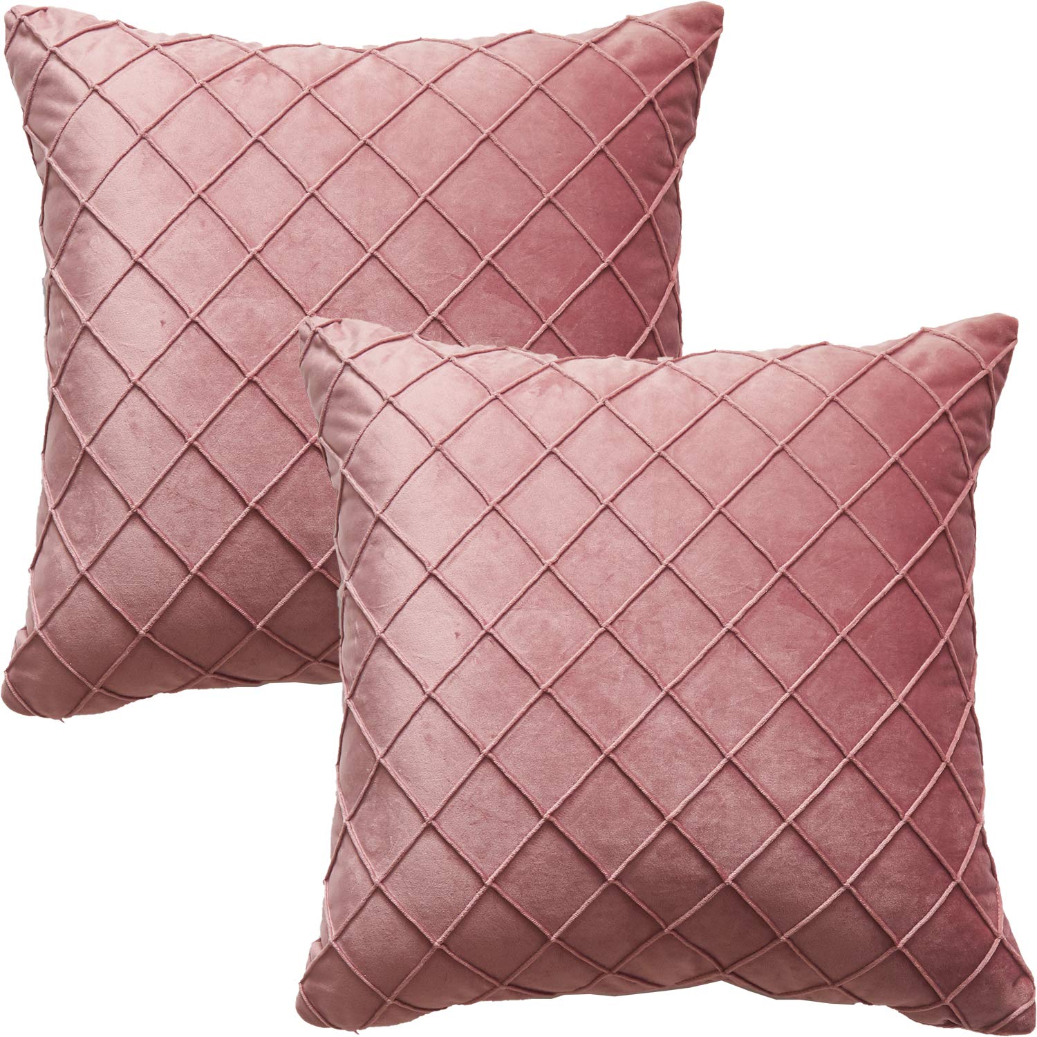 GONOVE Cushion Covers 40X40cm Soft Decorative Velvet Throw Pillow Cases Pack of 2 Square Pillow Covers Pillowcases with Invisible Zipper for Home Couch Sofa Bed, Pink — image 1