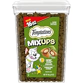 Temptations MixUps Crunchy and Soft Cat Treats, Catnip Fever, 16 oz | Chicken, catnip &amp; cheese flavor, crunchy outside, soft inside, under 2 cal/treat, 100% complete &amp; balanced, resealable tub