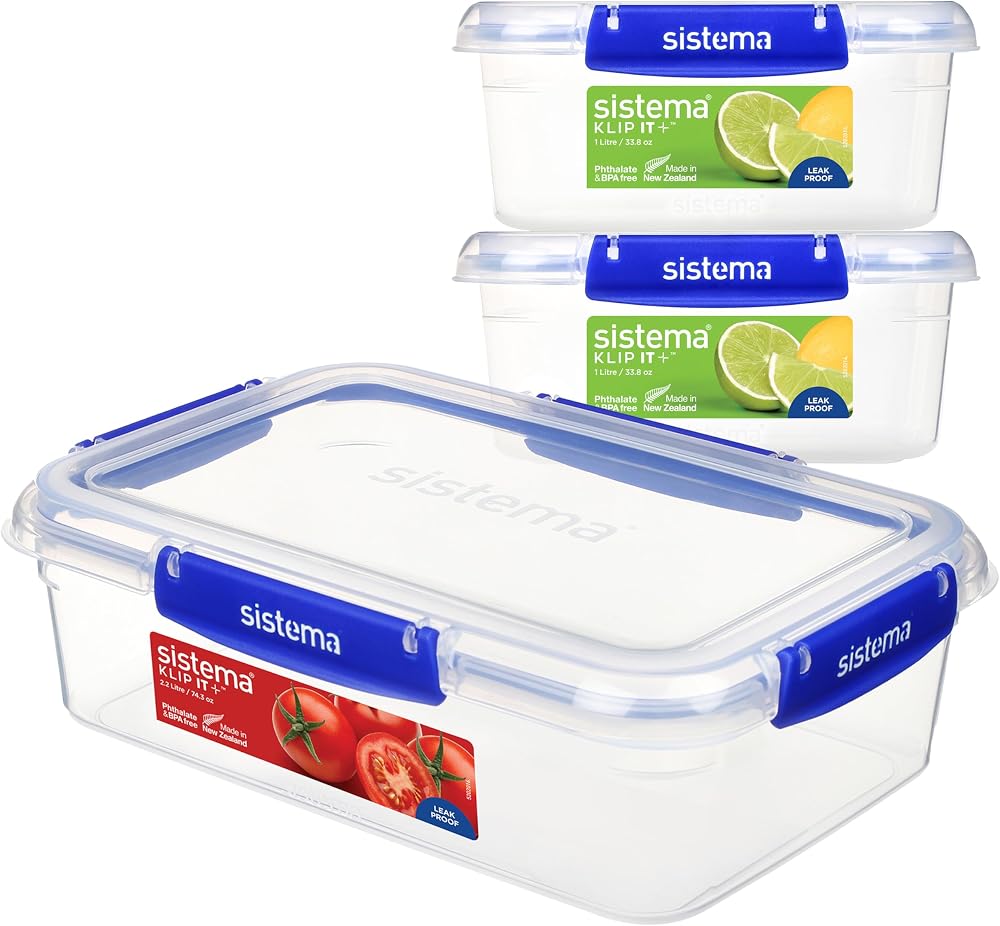 Sistema KLIP IT PLUS Leakproof Food Storage Containers 2 x 1L 2.2L