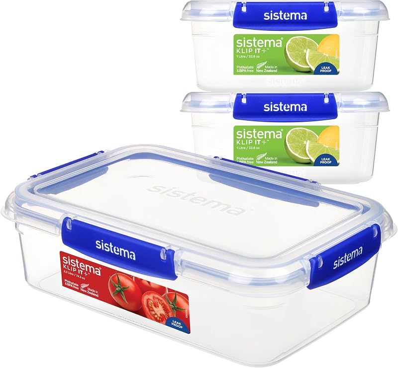 Sistema KLIP IT PLUS Leakproof Food Storage Containers 2 x 1L 2.2L