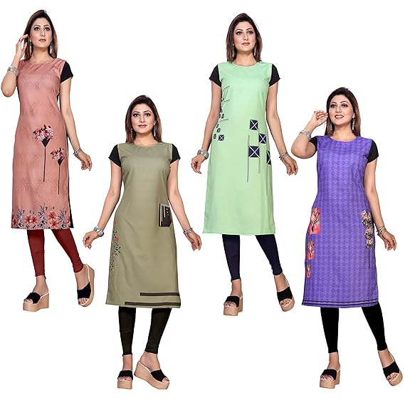 Crepe Straight Kurtis for Women's