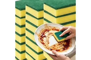 12Pcs Dish Sponge Scrubber, Kitchen Sponges for Cleaning, Sponge Scrub Cloth, Multi-Surface Safe Non-Scratch Dishwashing Spon
