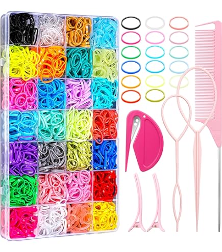 3000 Pcs Multi-Color 0.5 Inch Hair Rubber Bands For Braiding – No Tags, Craft RB101