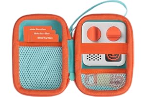 Lebakort Hard Case Compatible with Yoto Mini Kids Audio Music Player Children Speaker Plays Audiobook Cards Radio (Teal + Orange Case)