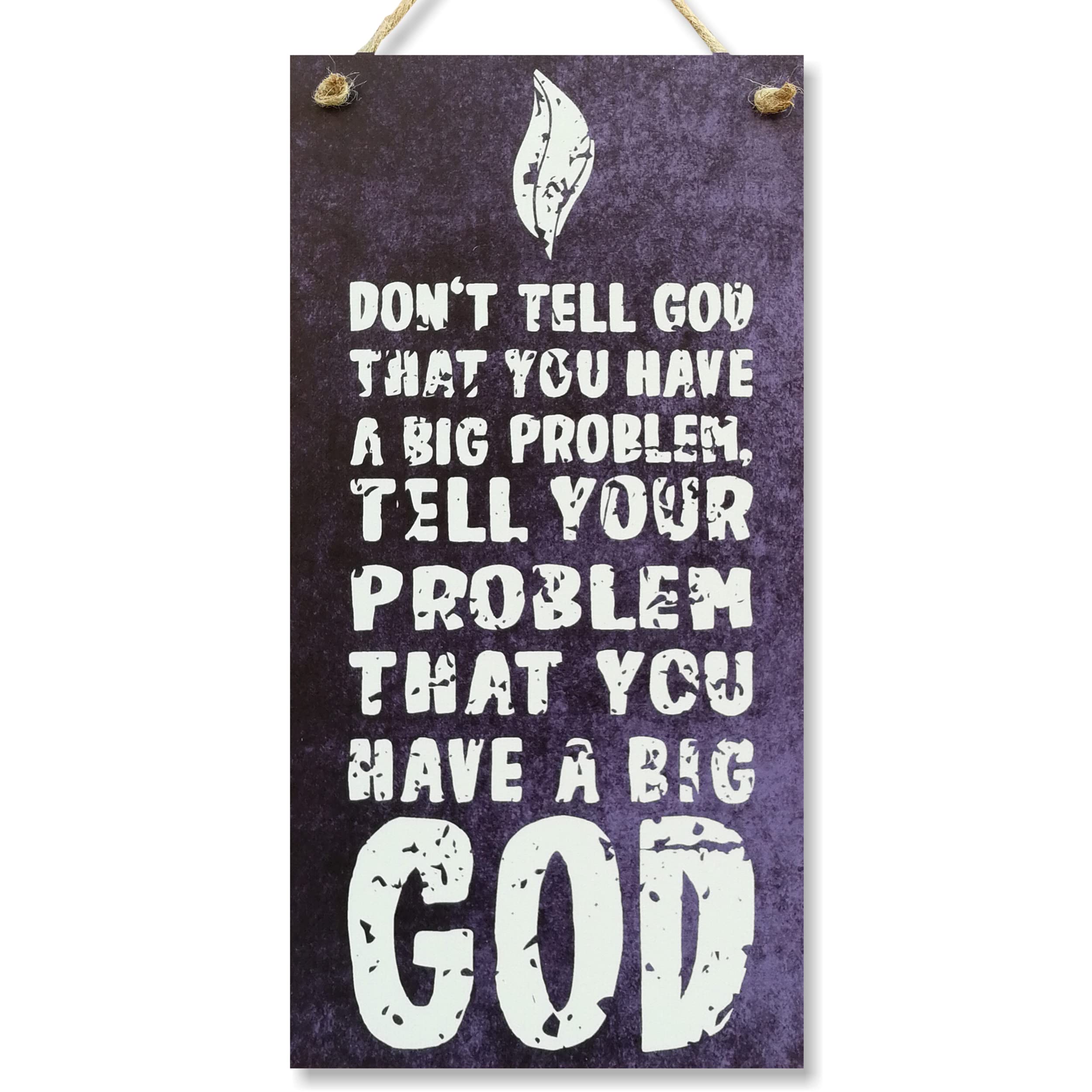 CARISPIBET Don't tell God you have a big problem | home signs religion signs house decorations kitchen signs 12" x 6"