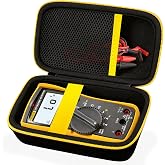 COMECASE Hard Multimeter Case Compatible with Fluke 117/115/116 | Hard Shell Storage, Mesh Pocket for Test Leads, Handle, for Fluke 101 107, Electricians and Travel, Black Interior, Case Only