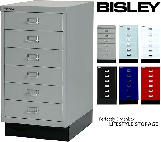 Bisley Schubladenschrank 29 aus Metall | Schrank mit 6 Schubladen und