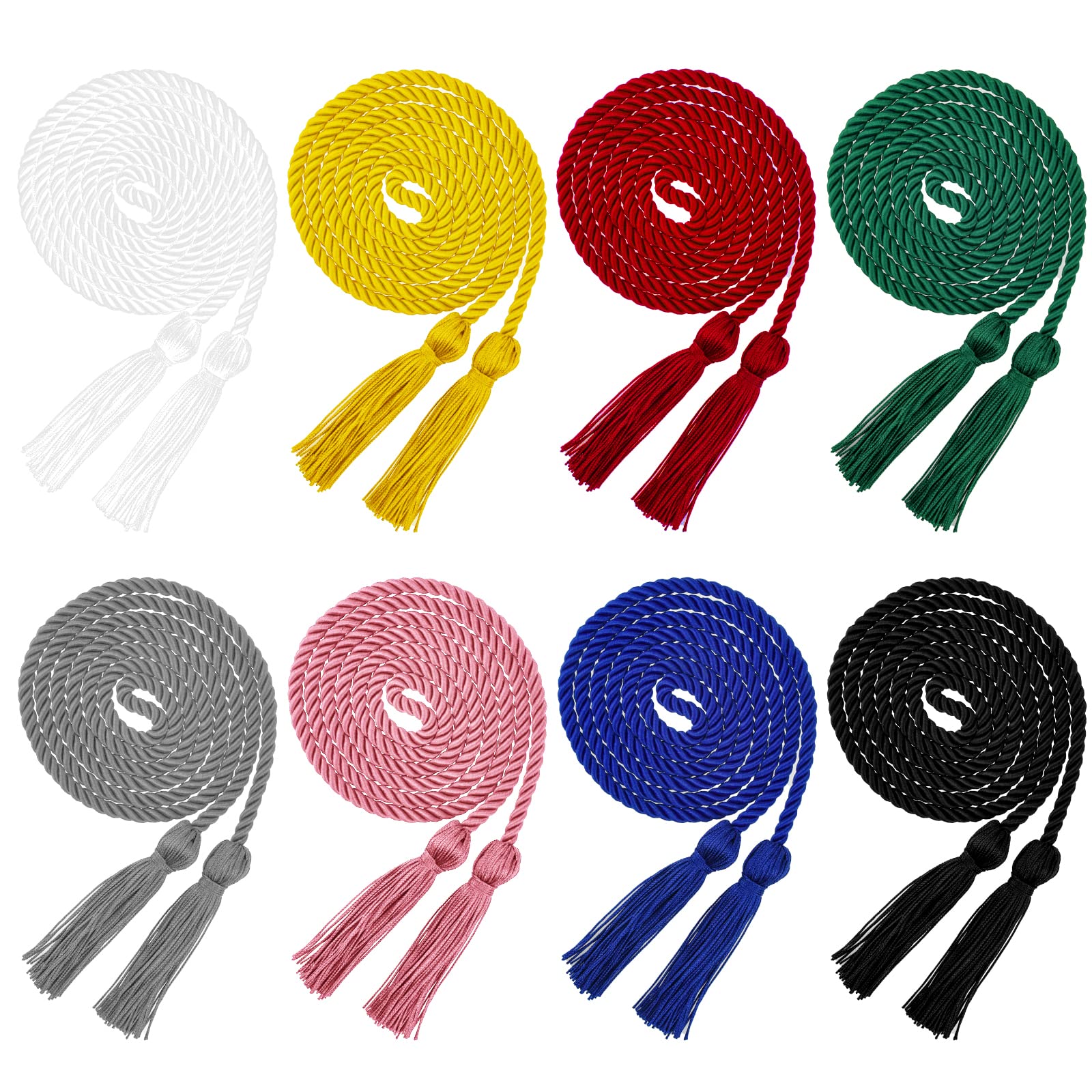 Photo 1 of *** ONLY 3 COLORS****   HOVEOX 8 Pieces Graduation Honor Cords Graduation Tassel Honor Cord Graduation Cords Bulk Honor Cords for Graduation Students