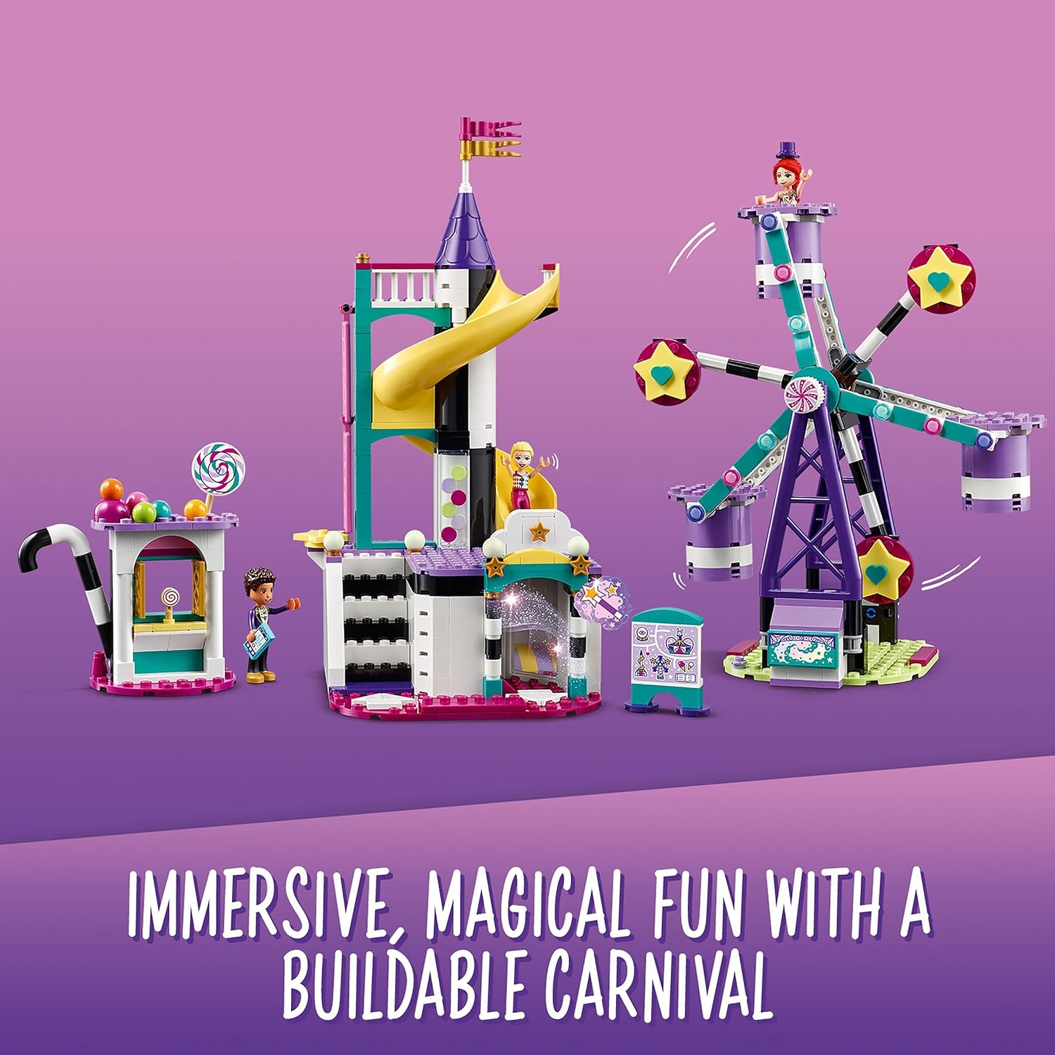 LEGO 41689 Friends Magical Ferris Wheel and Slide, Multicolor - Image 4
