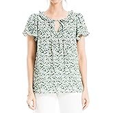 Max Studio Womens Flutter Sleeve V-Neck Blouse