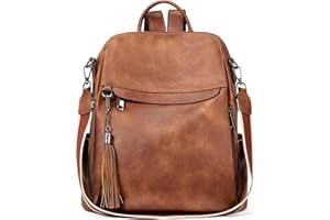 Telena Backpack Purse for Women, PU Leather Anti Theft Travel Purse Shoulder Bags with Tassel
