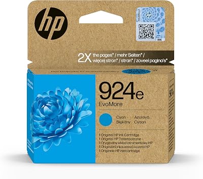 HP 924e EvoMore Cyan Original Ink Cartridge ~800 Pages for OfficeJet Pro 8120e