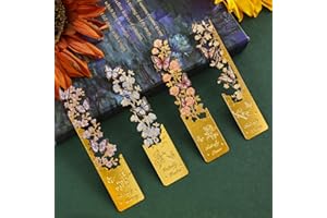 VYRANA 4pcs Metal Bookmarks, Butterfly Flower Theme Pretty Book Marks for Reading Women, Cute Book Markers for Writers, Kids, Teens, Men Readers, Reading Accessories Gifts for Book Lovers