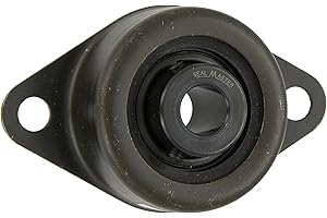 Sealmaster SRF-12 Standard-Duty Flange Unit, 2 Bolt, Rubber Mounted, Felt Seals, Setscrew Locking Collar, Pressed Steel Housing, 3/4" Bore, 4-1/2" Overall Length, 3-5/8" Bolt Hole Spacing Width, ±2 Degrees Misalignment Angle