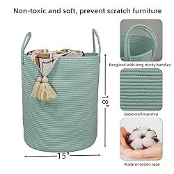 XUANGUO Cotton Rope Laundry Basket Hamper for