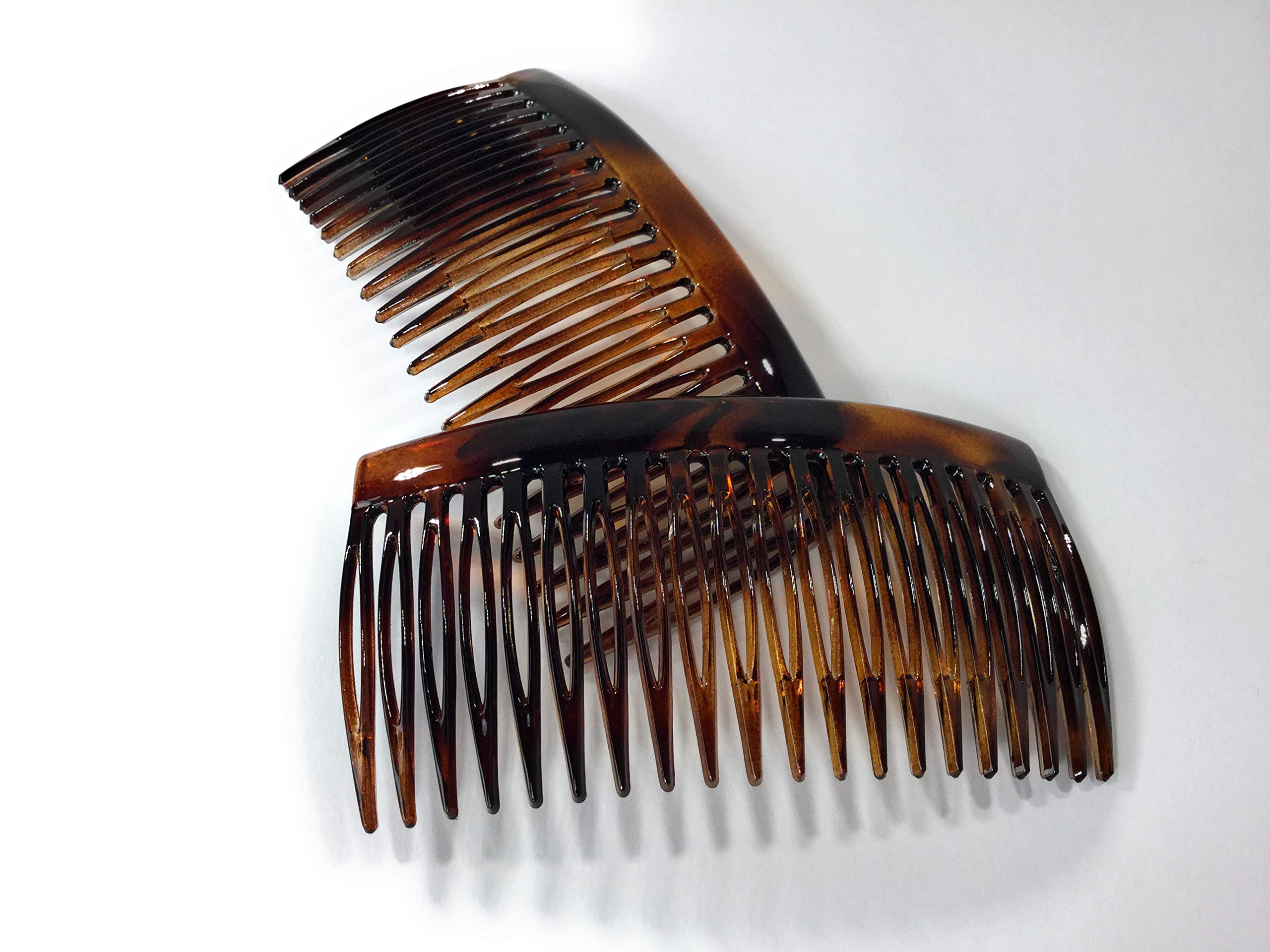 2 x Insert Comb Approx. 9 x 4.6 cm Havana Brown Splitting Tooth Comb Made in France (520H)