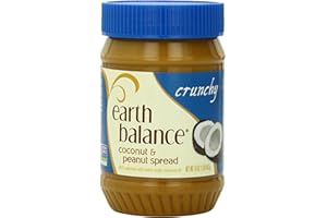 Earth Balance Crunchy Coconut and Peanut Butter Spread, 16-ounce Jars (Case of 12)