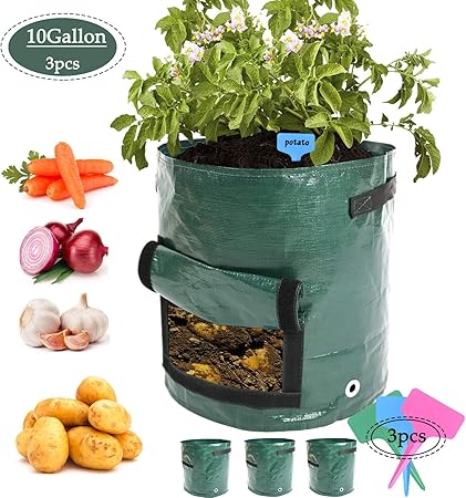 Round plant pouch fabric pots root container grow bag containe/<i X gc