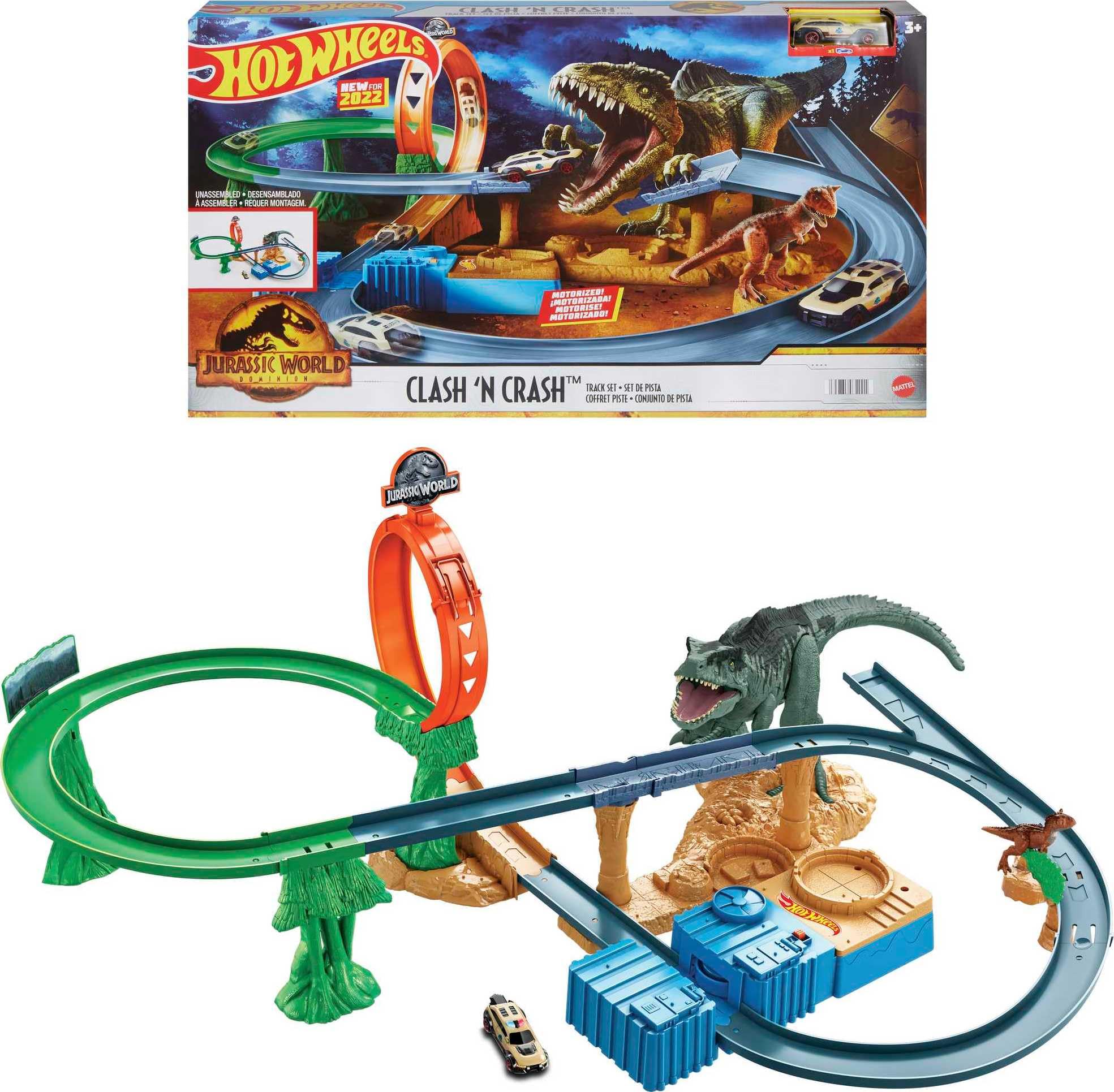 Hot Wheels Jurassic World Clash 'n Crash Track Set