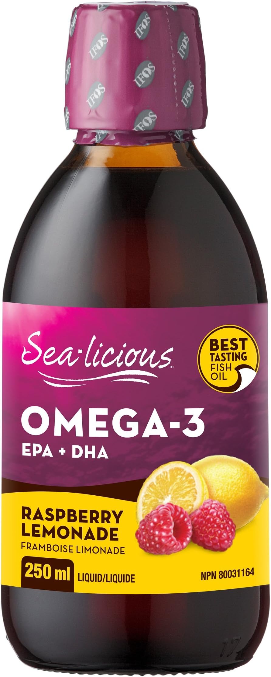 SeaLicious Omega 3 Fish Oil -Raspberry Lemonade Flavour (250mL) Sea-Licious Brand: Karlenes