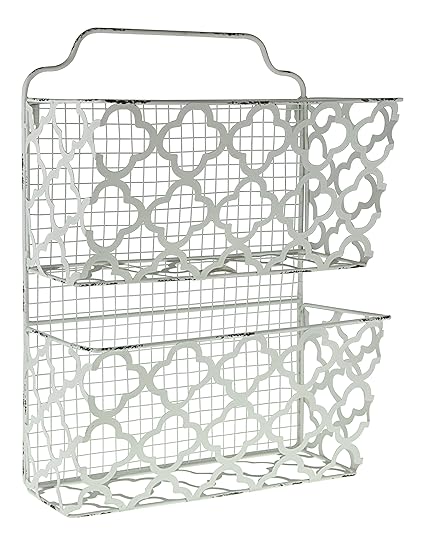 Decor Works Two Tier Decorative Metal Wall Filing Bin File