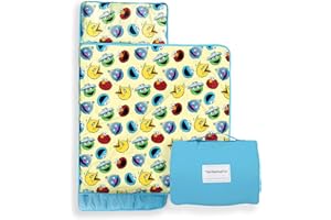 Jay Franco Toddler Nap Mat with Built-in Pillow and Blanket - Soft 46 x 20-inch Microfiber Kids Sleeping Bag for School or Sl