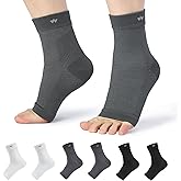 WANDER Compression Socks for Plantar Fasciitis, 2 Pairs Foot & Ankle Brace Socks for Sprained - Achilles Tendonitis Relief Heel Spurs, Foot Swelling & Fatigue Arch, Support Brace Ankle Sleeve