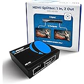OREI HDMI Splitter 1 in 2 Out - 1x2 HDMI Splitter For TV Mirror Only - Not for Multi Monitors and HDCP Bypass, 1080P @ 60Hz &