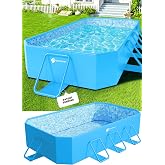 StarOcean 2026 Foldable Pool, Large Non-Inflatable Swimming Pool for Kids,Adult Collapsible Pools Hard Plastic Shell, Oversized Thickened,Portable Folding Kids Pools for Backyard 89"x48"x20"-Dark Blue