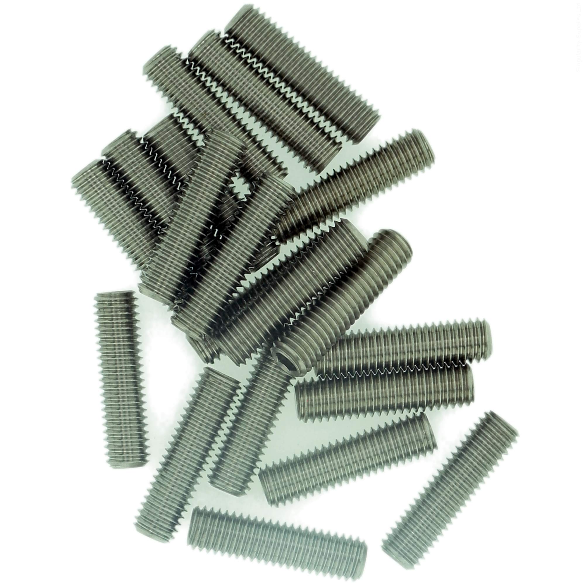 M6 (6mm x 25mm) Hex Socket Grub Screw (Flat Point) - Stainless Steel (A2) (Pack of 20)