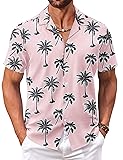 COOFANDY Men's Hawaiian Floral Shirts Short Sleeve
