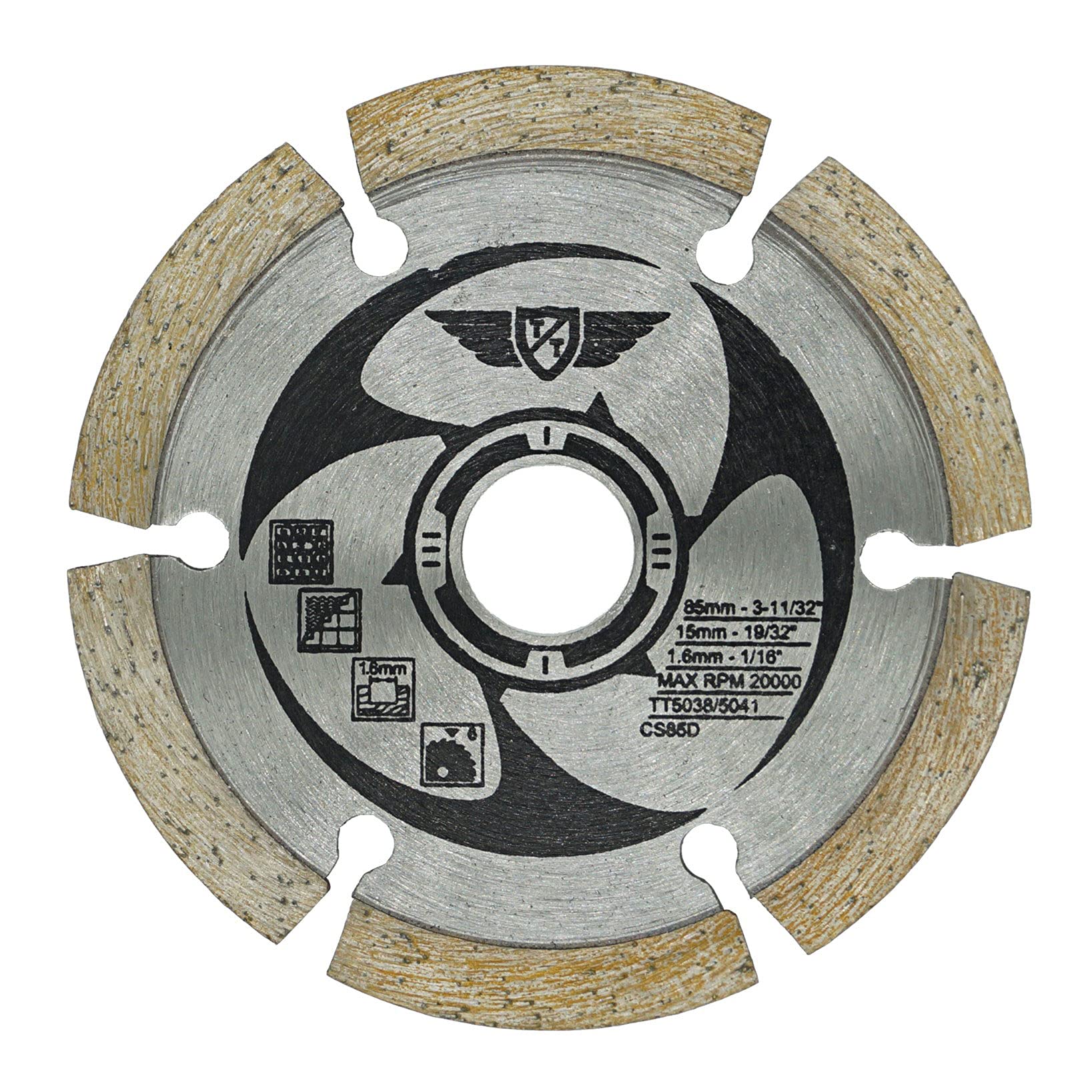 1 x TopsTools CS85D_1 85mm 15mm Bore Diamond Tipped Saw Blades