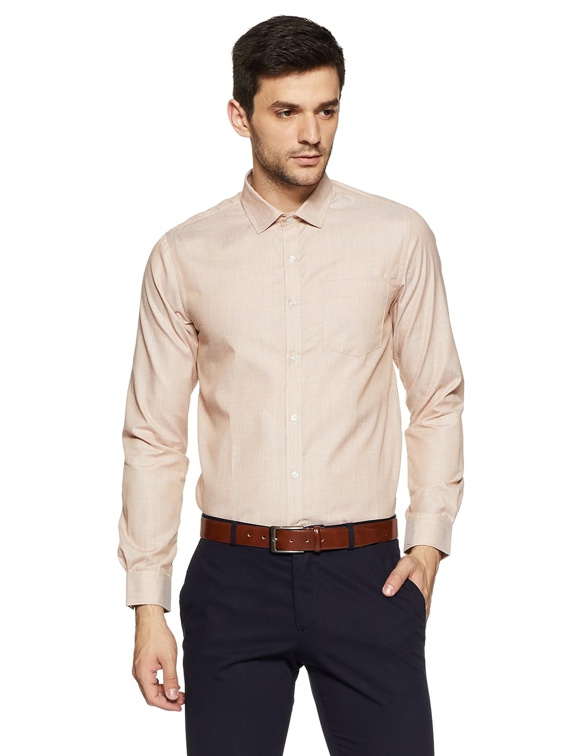 ex by excalibur men's solid regular fit formal shirt