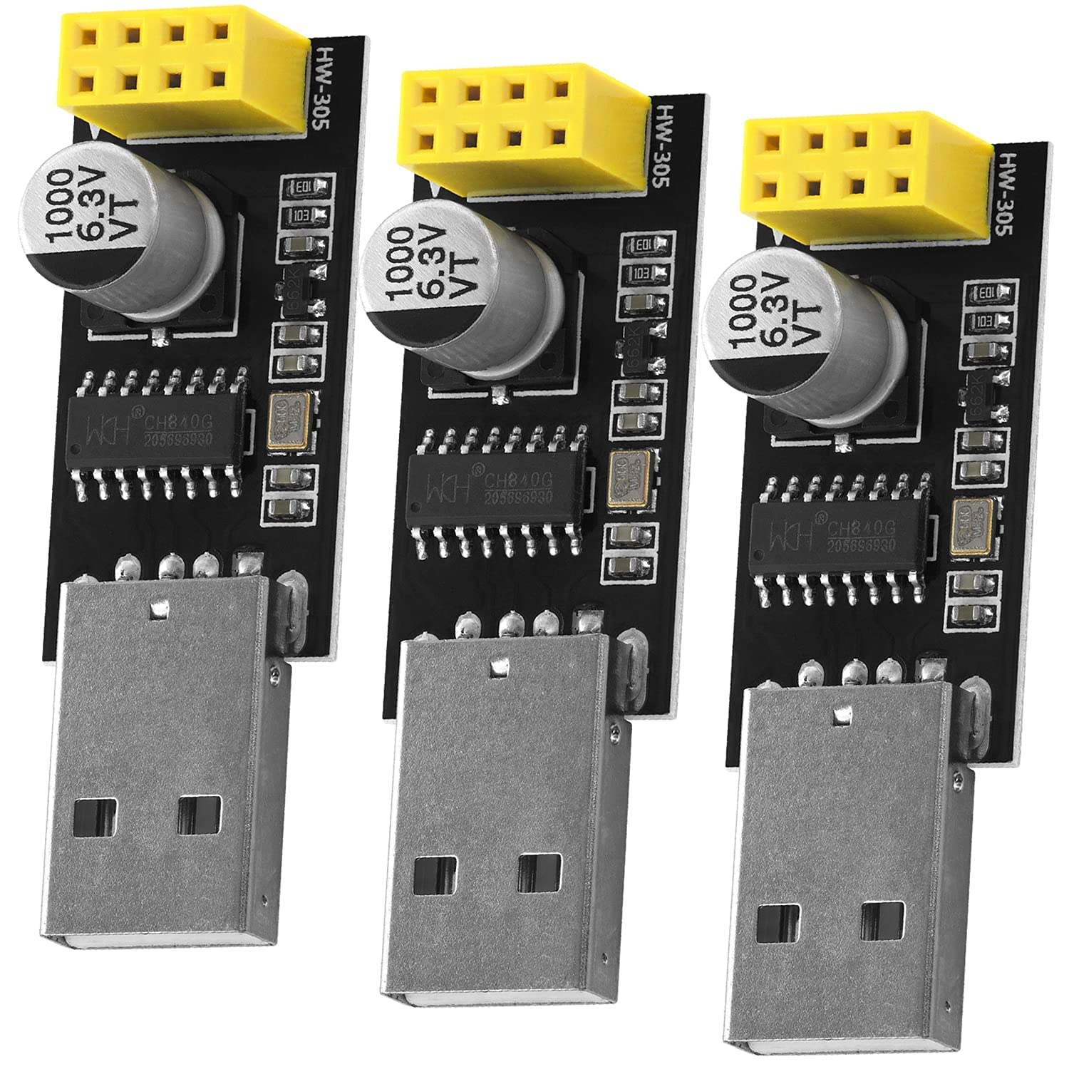 AZDelivery 3 x USB Adapter for ESP8266 ESP-01 Serial Wireless WIFI including eBook