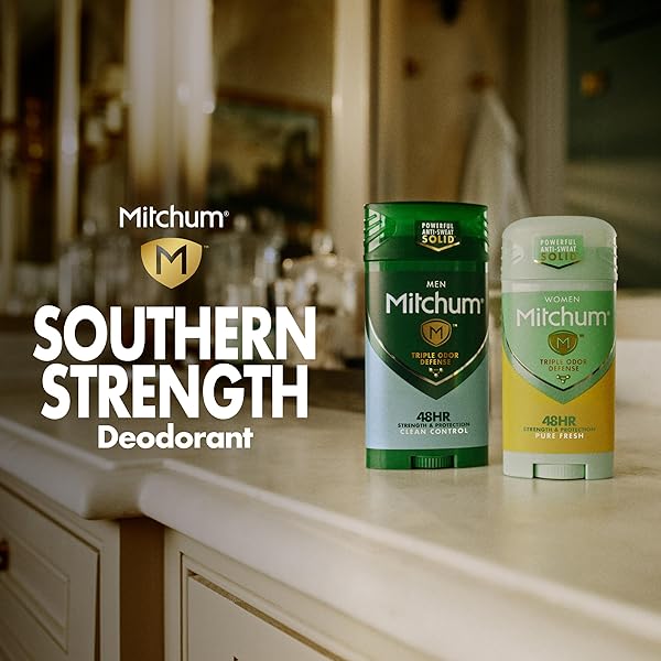 MITCHUM WOMEN’S ANTIPERSPIRANT DEODORANT GEL STICK, SHOWER FRESH SCENT, 48HR SWEAT & ODOR PROTECTION, TRIPLE ODOR DEFENSE, ALCOHOL-FREE, 3.4 OZ (PACK OF 2)